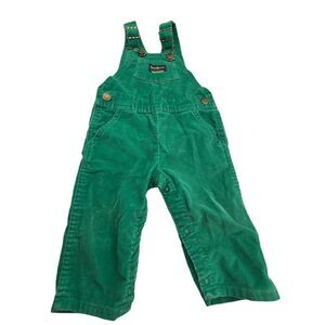 Vintage OshKosh B'Gosh Toddler Green Overalls 18 Months Made in USA